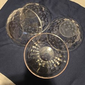 Tupperware Plastic Bowls Ice Prisms Set of 4 Clear Salad Cereal Ice Cream Bowls